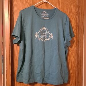 Duck Head Teal Short Sleeve Top, 2x